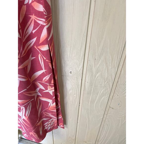 Silk Tommy Bahama Size 8 MAXI DRESS Floral Tropical Palm Vents Vintage Medium - Picture 7 of 8